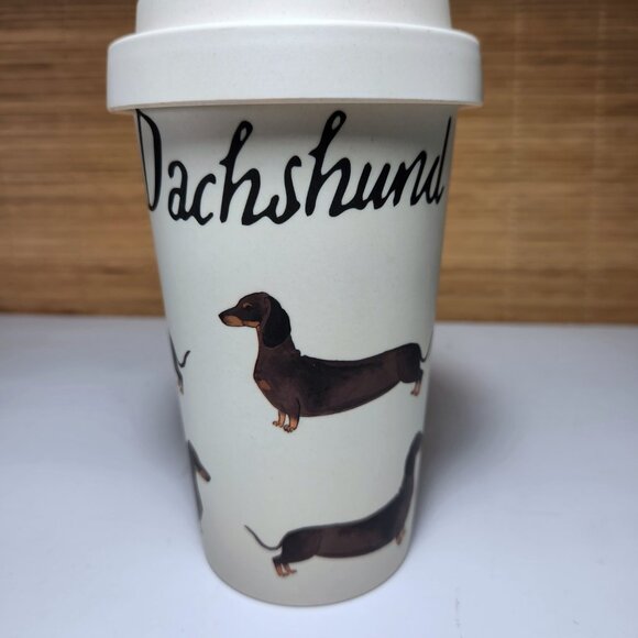 Milly Green Dachshund Tumbler with Lid and Silicone Sleeve British Design - Picture 3 of 6